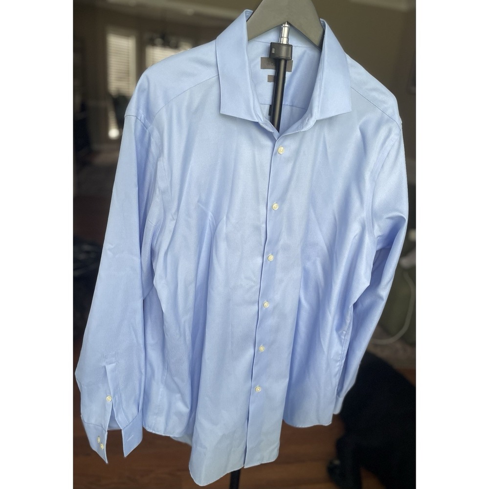 Calvin Klein Men's 2XL Blue Slim Fit Non Iron‎ Long Sleeve Button Down Shirt